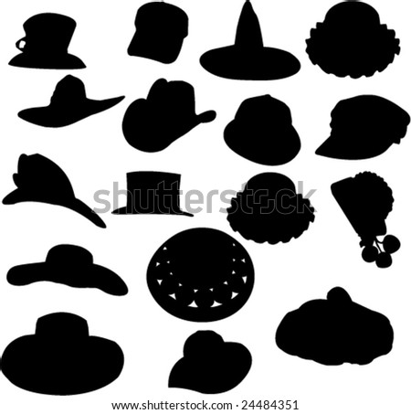 fashion hat set-vector