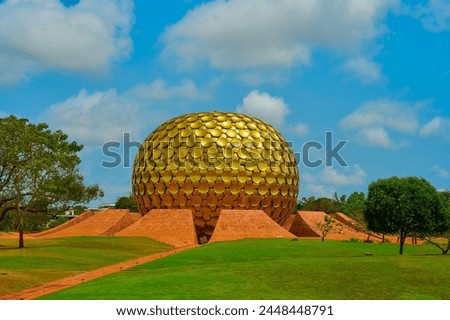  Matrimandir - Golden Temple in Auroville, Tamil Nadu, India                             