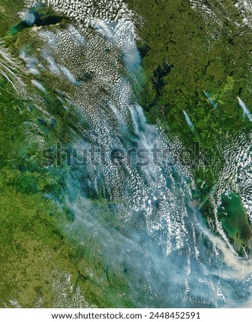 Fires and smoke in Saskatchewan and Manitoba. Fires and smoke in Saskatchewan and Manitoba. Elements of this image furnished by NASA.