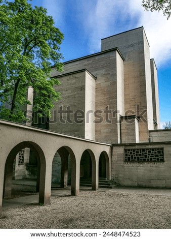 Architecture in Budapest, buildings of non-standard shape Royalty-Free Stock Photo #2448474523