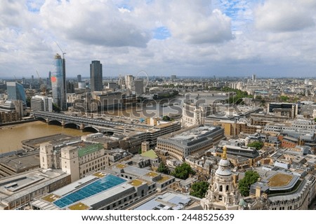 View from St Paul's Cathedral towards Blackfriars Station and Bridge