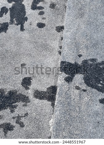 a photography of a person walking on a sidewalk with a shadow of a person.