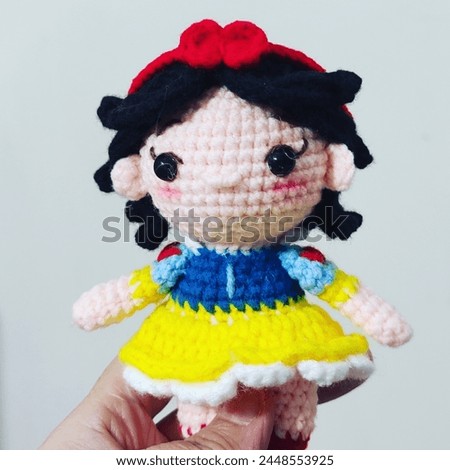 adorable snow white amigurumi doll. 