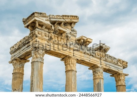 Temple of Apollo in Side Ancient City on a cloudy spring day Royalty-Free Stock Photo #2448566927