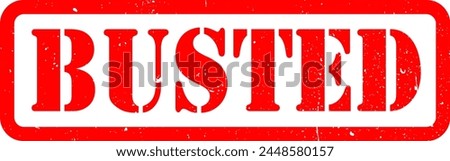 Busted Set Red Rubber Stamp Grunge Texture Label Badge Sticker Vector EPS PNG Transparent No Background Clip Art Vector EPS PNG 