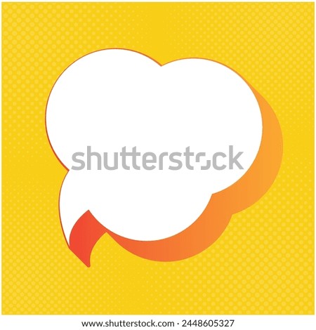 speech bubble clip art image vector design with red yellow gradient shadow