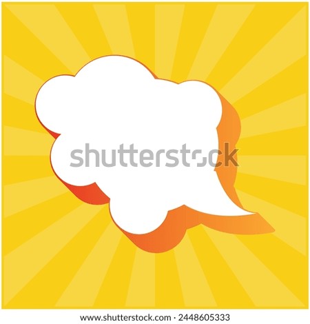 speech bubble clip art image vector design with red yellow gradient shadow