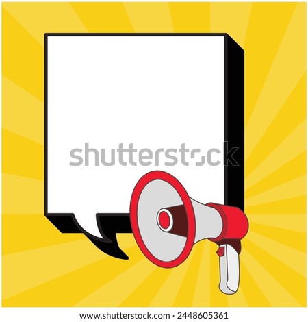 vector design of speech bubble clip art image coming out of a megaphone