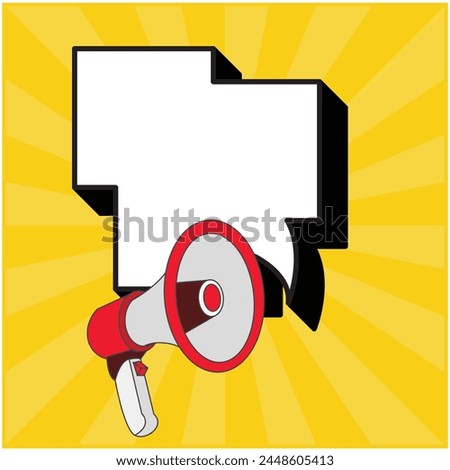 vector design of speech bubble clip art image coming out of a megaphone