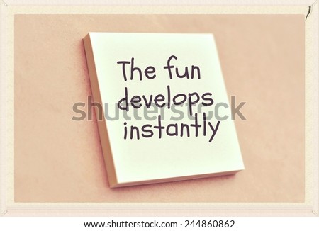 Text the fun develops instantly on the short note texture background