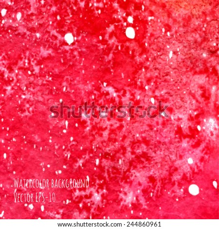 vector abstract red watercolor cosmic background with white splashes
