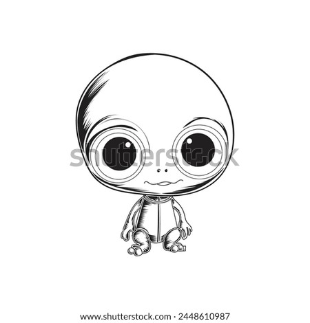 cute baby alien vector art design 