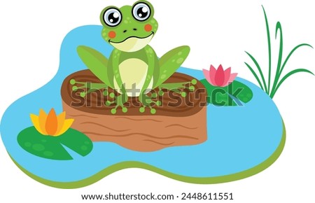 Happy frog living in nature
