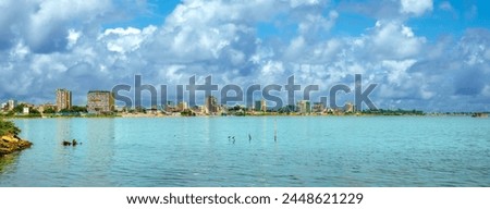 View of the Treichville district skyline of the capital city of Abidjan, Côte d'Ivoire (Ivory Coast), West Africa Royalty-Free Stock Photo #2448621229