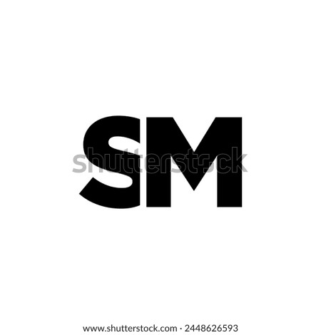 Letter S and M, SM logo design template. Minimal monogram initial based logotype.