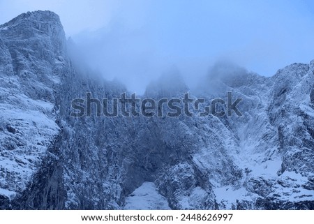 Trollveggen mountains in winter (Norway). Royalty-Free Stock Photo #2448626997