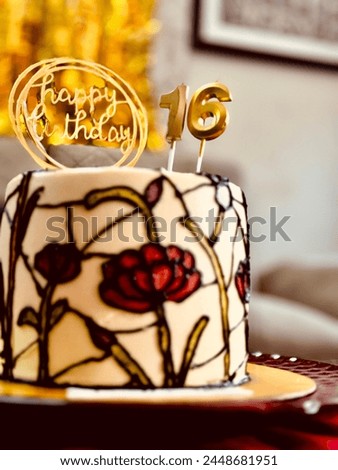 Image of a birthday cake for 16th birthday