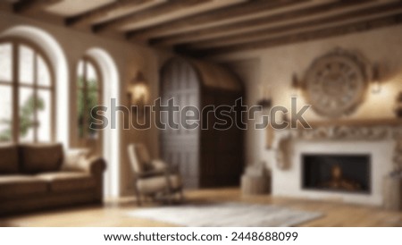 Defocus abstract blurred background of the rustic interior