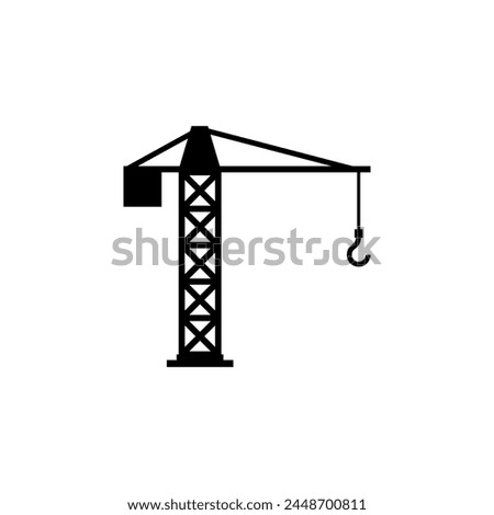 Building Tower Crane flat vector icon. Simple solid symbol isolated on white background