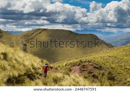 The Sacred Valley of Peru is not only a treasure trove of historical and cultural wonders but also a paradise for outdoor enthusiasts, including mountain bikers. Royalty-Free Stock Photo #2448747591