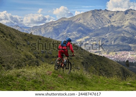 The Sacred Valley of Peru is not only a treasure trove of historical and cultural wonders but also a paradise for outdoor enthusiasts, including mountain bikers. Royalty-Free Stock Photo #2448747617