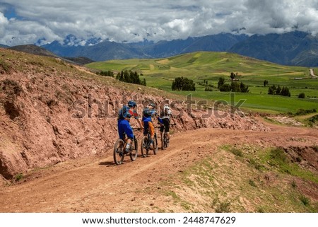 The Sacred Valley of Peru is not only a treasure trove of historical and cultural wonders but also a paradise for outdoor enthusiasts, including mountain bikers. Royalty-Free Stock Photo #2448747629