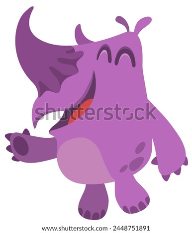 Cartoon rhino illustration of funny rhinoceros 