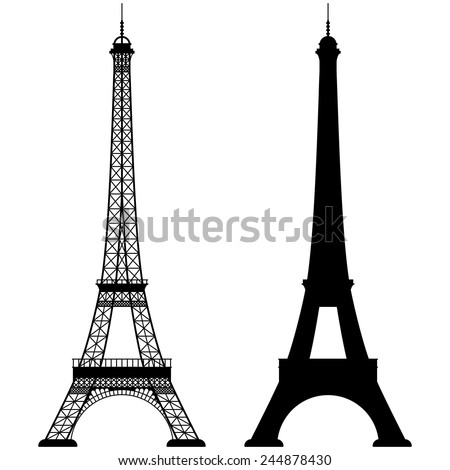 Eiffel tower isolated vector illustration, it is easy to edit and change. Royalty-Free Stock Photo #244878430
