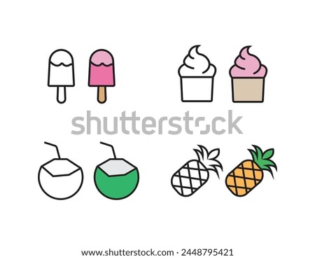Summer Line Icons. Editable Stroke. Pixel Perfect. For Mobile and Web