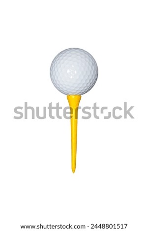 Yellow golf ball and tee The picture and the floor can be separated,With Clipping Path.