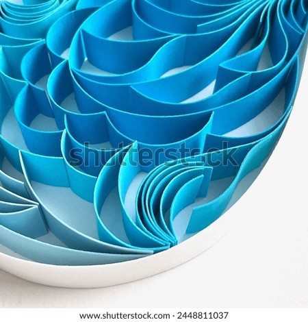 Quilling Art, Quill Teardrop Ornament, Quilling Valentines Day Ornament, Quilling Decoration, Quilled Water Drop, Hanging Ornament, 3D Quill Papercraft, Blue Royalty-Free Stock Photo #2448811037