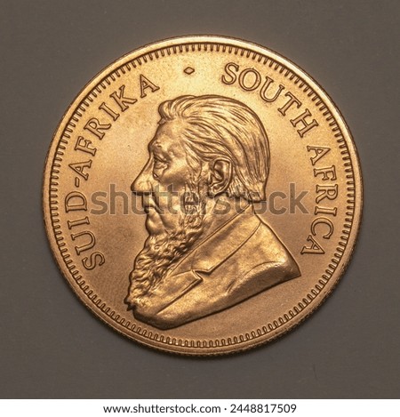1 Ounce South African Krugerrand Gold Coin (2016) - High Resolution Macro Photo