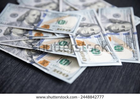 Banknotes, dollars on the table, business concept, stock photo