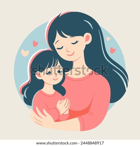 Mothers Day, Vector, Family, Mom and son, Mom, daughter