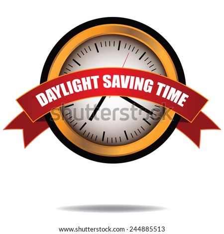 Daylight saving Time clock icon EPS 10 vector stock illustration