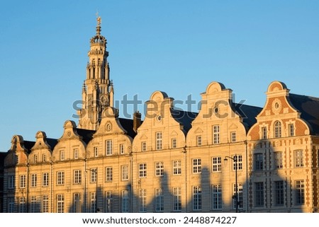 Flemish style facades on Grand Place, Arras, Pas-de-Calais, Hauts-de-France region, France, Europe Royalty-Free Stock Photo #2448874227