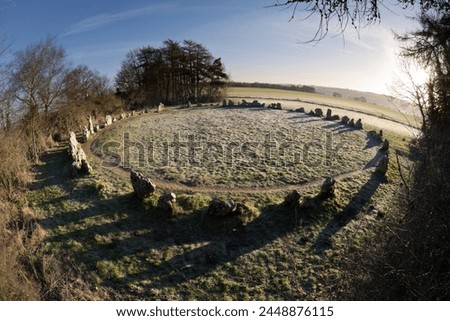 The King's Men stone circle, The Rollright Stones, Chipping Norton, Cotswolds, Oxfordshire, England, United Kingdom, Europe Royalty-Free Stock Photo #2448876115