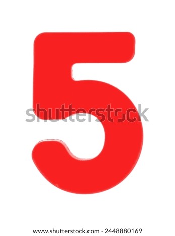 5 five magnetic letter with clipping path