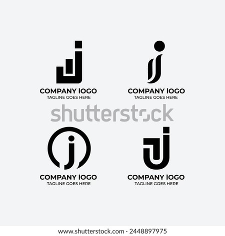 j logo design set flat  Royalty-Free Stock Photo #2448897975