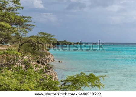 Aruba view of coast line at Mangle Halto looking south Royalty-Free Stock Photo #2448918799