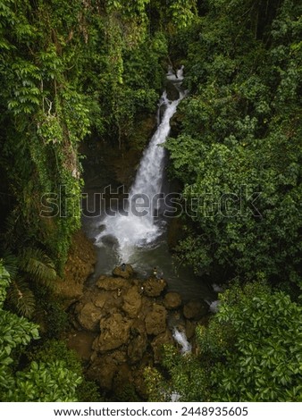 Beautiful Tona Waterfall in Nuniali Village, West Seram, Maluku, Indonesia