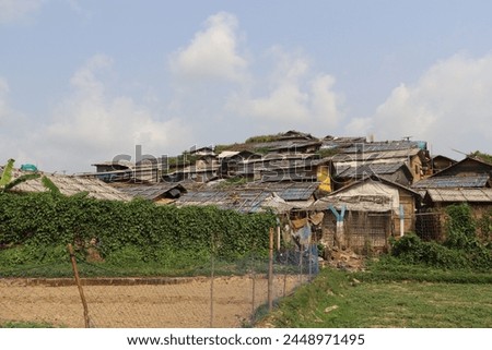 view of rohinga camp in kutupalong, Teknaf, bangladesh. Refugee camp wide angle photos.