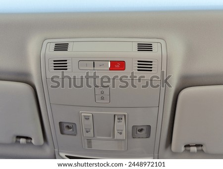 SOS button on the ceiling car interior