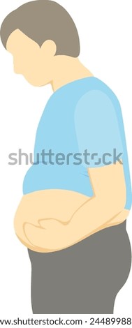 Clip art of man with belly