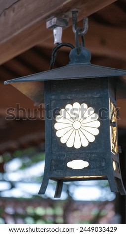 Japan travel photography - temple retro corridor with lanterns