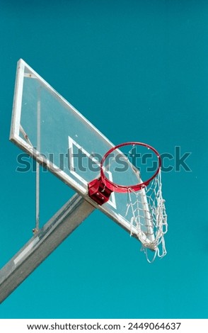 basketball structure against bright blue sky