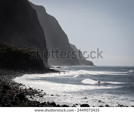 Lonely beach on the Madeira coast  Royalty-Free Stock Photo #2449073435
