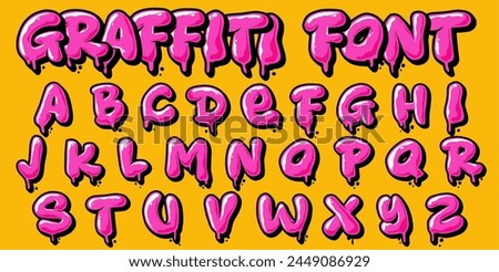 Graffiti Alphabet Bubble Pink Color Vector Illustration