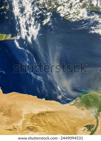 Dust Storm out of Northern Africa. . Elements of this image furnished by NASA.