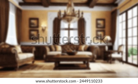Defocus abstract blurred background of the rustic interior